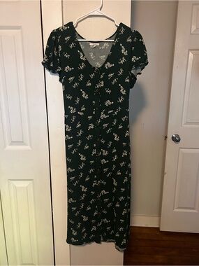 Maurice’s green floral dress